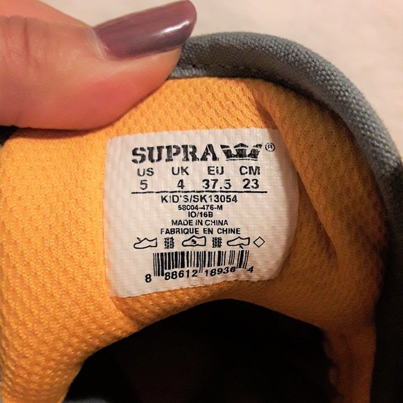 Supra Muska 001 Yellow and Gray High Top Sneakers - Picture 6 of 7